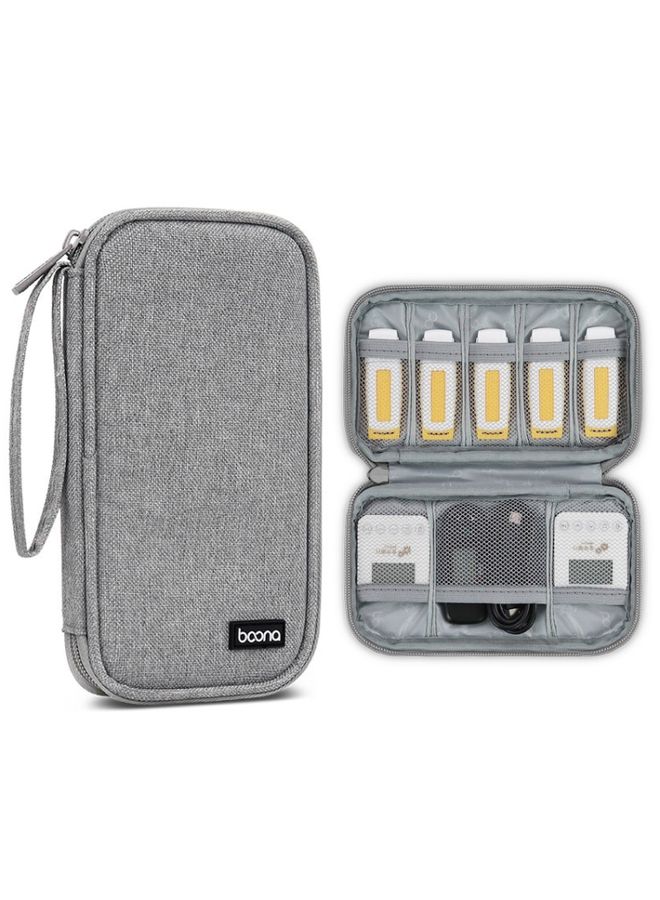BURAQ Baona BN-C004 Mini U Disk Headphone Data Cable Storage Bag, Color: Single Layer (Gray)  - Image 1