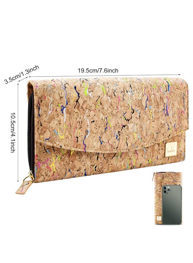 boshiho Natural Cork Wallet Large Capacity Smart Phone Long Clutch Purse For Women Vegan Gift (Cork 1)  - Image 5