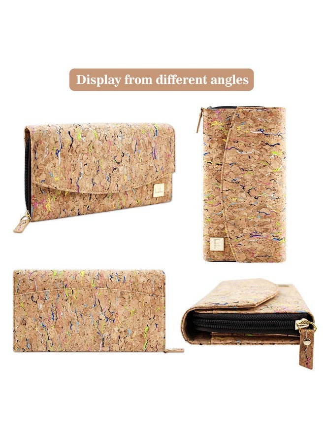 boshiho Natural Cork Wallet Large Capacity Smart Phone Long Clutch Purse For Women Vegan Gift (Cork 1)  - Image 3