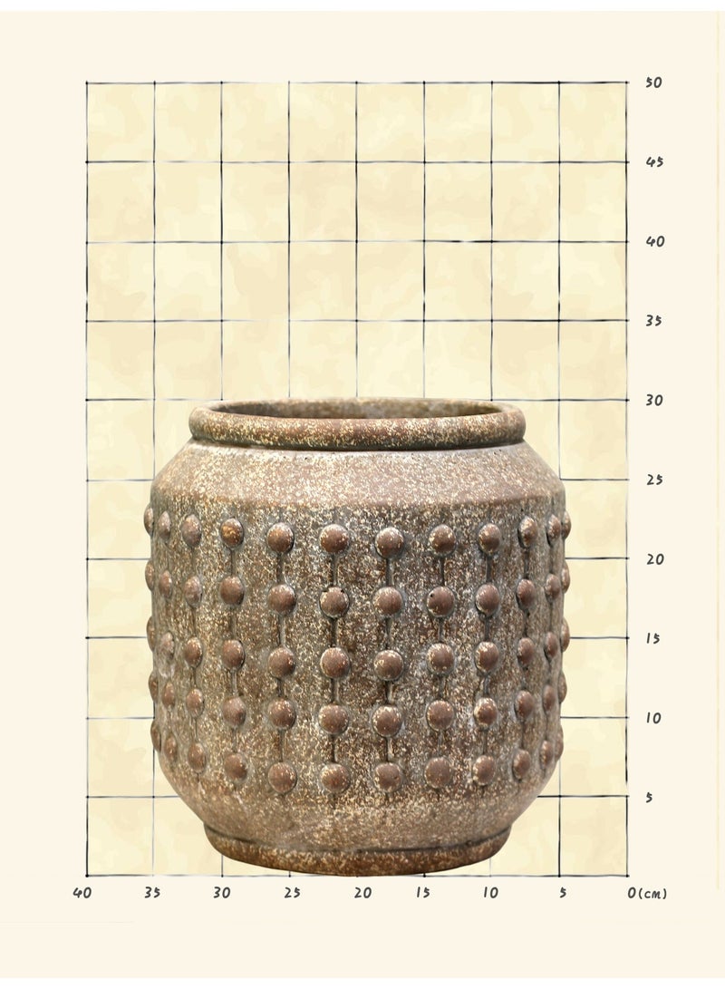 أصيص نباتات أسمنتي عصري (30×30 سم) – أصيص ديكور بملمس بارز للاستخدام الداخلي والخارجي - Image 4