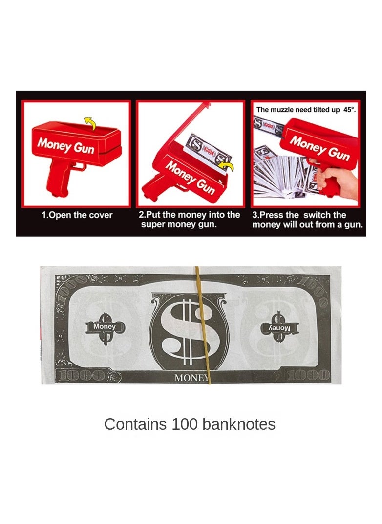 Generic - Money Gun Shooter Super Money Guns Paper Playing Spray Money Gun Make it Rain Toy Gun - Image 1