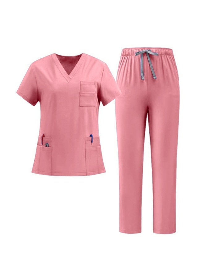 NIBEMINENT Classic  Nurse Scrubs Set Nurse Accessories Medical Uniform Surgical Dental Clinical Top Pants Lab Workwear Clothes - Image 1
