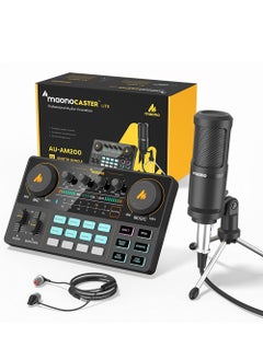 Moano CastLite Am200-S1 All-in-One Composer Microphone Kit, Sound Card and Audio Interface with Condenser Microphone and Headphones for Mobile Phones and Computers