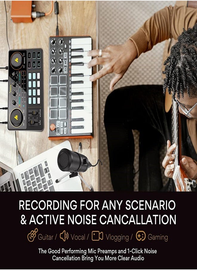 Maono - Moano CastLite Am200-S1 All-in-One Composer Microphone Kit, Sound Card and Audio Interface with Condenser Microphone and Headphones for Mobile Phones and Computers - Image 1