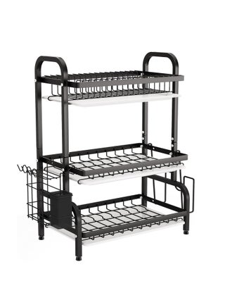 Dish Drying Rack Metal 3-Tier Large Capacity Dish Rack with Utensil Holder, Cutting Board Holder,Drain Board Tray Kitchen Organizers for Kitchen Counter - pzsku/Z0F3CD402975AE748567AZ/45/1746510466/91e85b37-ce84-4416-a363-891a990175f8