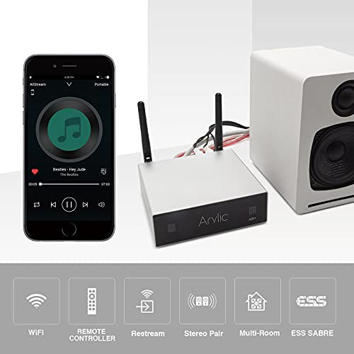 Arylic Up2stream A50+ WiFi &Bluetooth Amplifier with Airplay and Subwoofer Output, TPA3116 Stereo System, HiFi Multiroom/Multi-Zone Synchronized Audio, Wireless Stereo Amplifier - Image 4