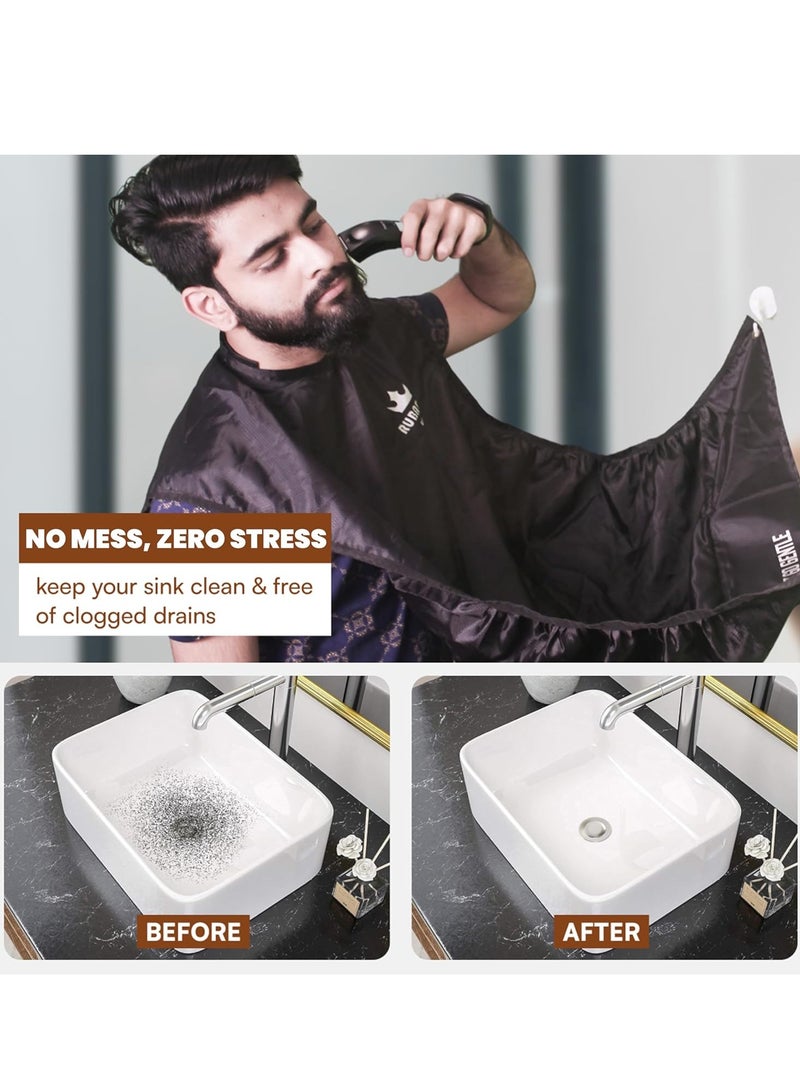 RUBAB MEN RUBAB MEN Ultimate 3-in-1 Beard Trimming Home Kit for Men | Beard Apron Cloth, Shaper & Face Razor Pen | No Mess, Zero Stress | Best Gift for Him - Image 4