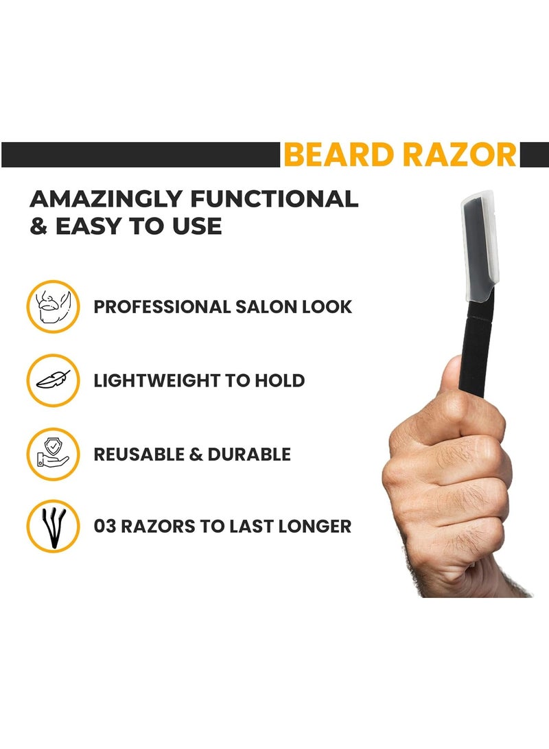 RUBAB MEN RUBAB MEN Ultimate 3-in-1 Beard Trimming Home Kit for Men | Beard Apron Cloth, Shaper & Face Razor Pen | No Mess, Zero Stress | Best Gift for Him - Image 5