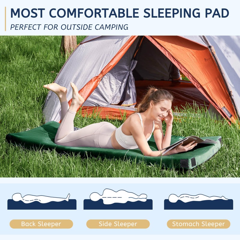 Home Mate HomeMate Memory Foam Camping Cot Mattress Pad Mat-Sleeping Pad Mat Portable Roll Up Travel Mattress CertiPUR-US for Adults-Camping Bed for Guests Floor Tent Sleepover with Waterproof Cover Travel Bag - Image 4