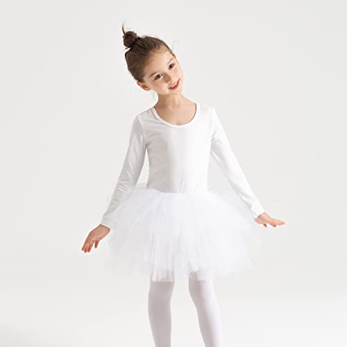 Tutu.kk Toddler Girls Camisole Tutu Dance Leotard with Fluffy 4-Layers Skirt Tutu Dress for Dance, Gymnastics and Ballet White 2 Years - Image 4