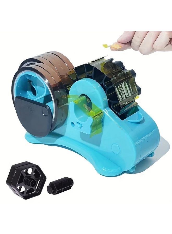 Blue Heat Transfer Tape Dispenser Dual Roll Core Semi Automatic With Separator Slot - Image 1