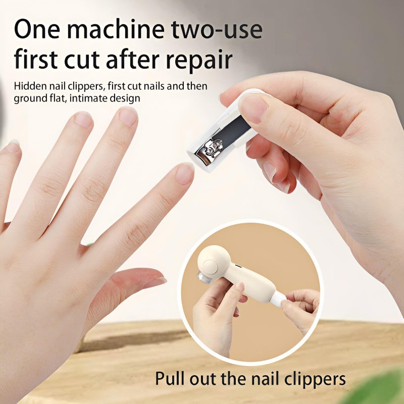 Baby Nail Trimmer Electric,  Baby Nail Clippers, Safe and Silent Baby Nail File Rechargeable, Nail Kit Set for Baby Nail Care with 6 Buffer Pads, Storage Case and Light, for Toddler or Adults - Image 3