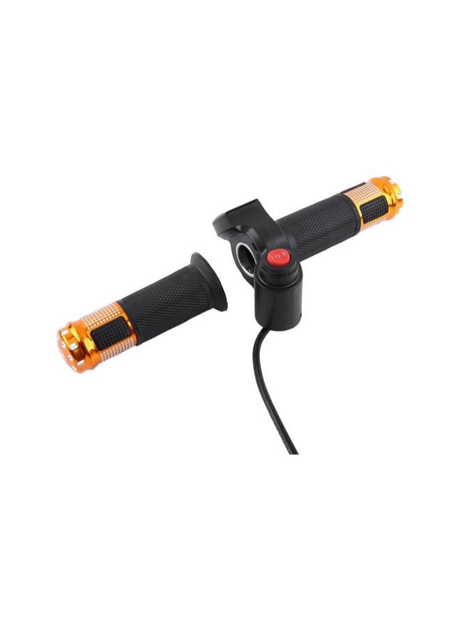 silvercnc - Handlebar Grips, 1 Pair 12-84V 3 Gears Speed Switch Handle Accelerator with LED Display Screen for E-Bike Electric Scooter Yellow - Image 1