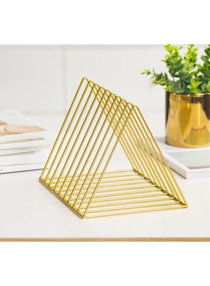 NAMA Metal triangular book and plate holder, 28cm x 18cm x 18cm high - Image 1