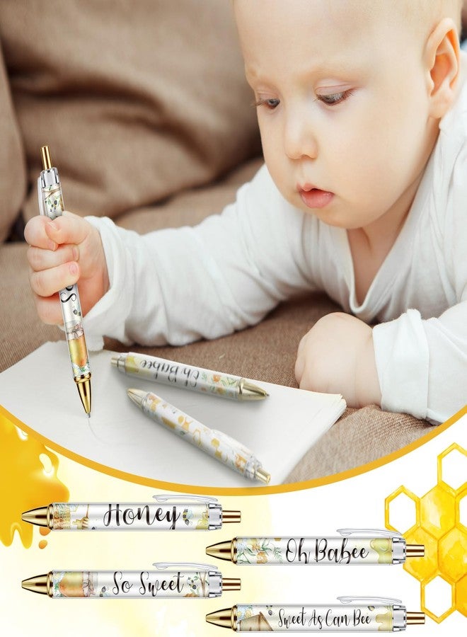 Chuangdi 24 Pcs Bee Honey Baby Shower Ballpoint Pens Favors Bulk Retractable Ballpoint Pen Black Ink with Gifts for Guests School Supply - Image 5