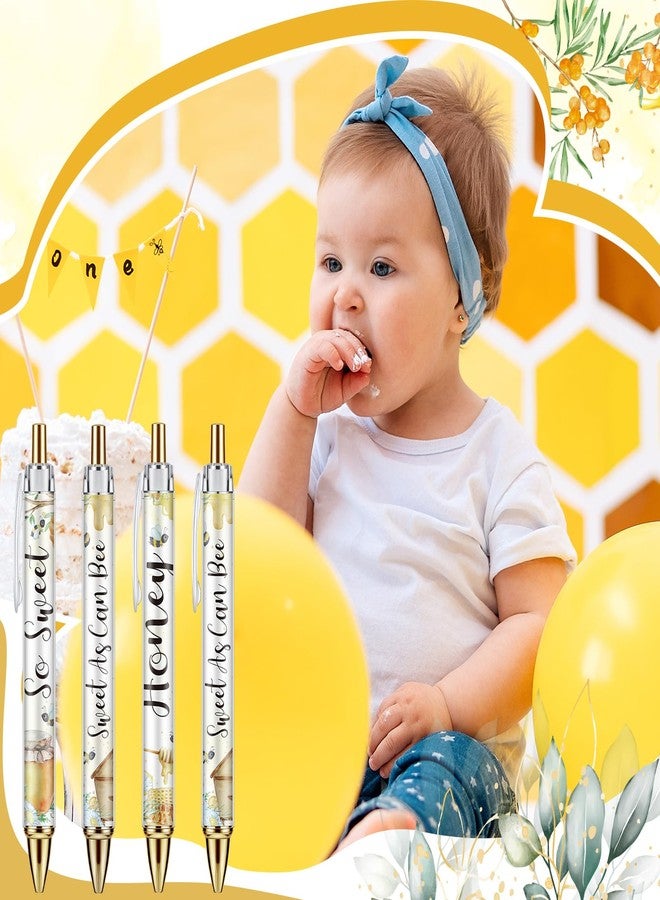 Chuangdi 24 Pcs Bee Honey Baby Shower Ballpoint Pens Favors Bulk Retractable Ballpoint Pen Black Ink with Gifts for Guests School Supply - Image 4