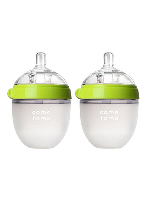 Natural Feel Baby Bottle, Pack of 2, 150 Ml - Green/White