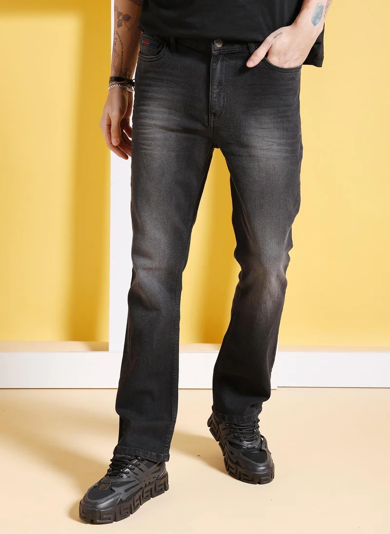Men Bootcut Solid Mid-Rise Stretchable Jeans