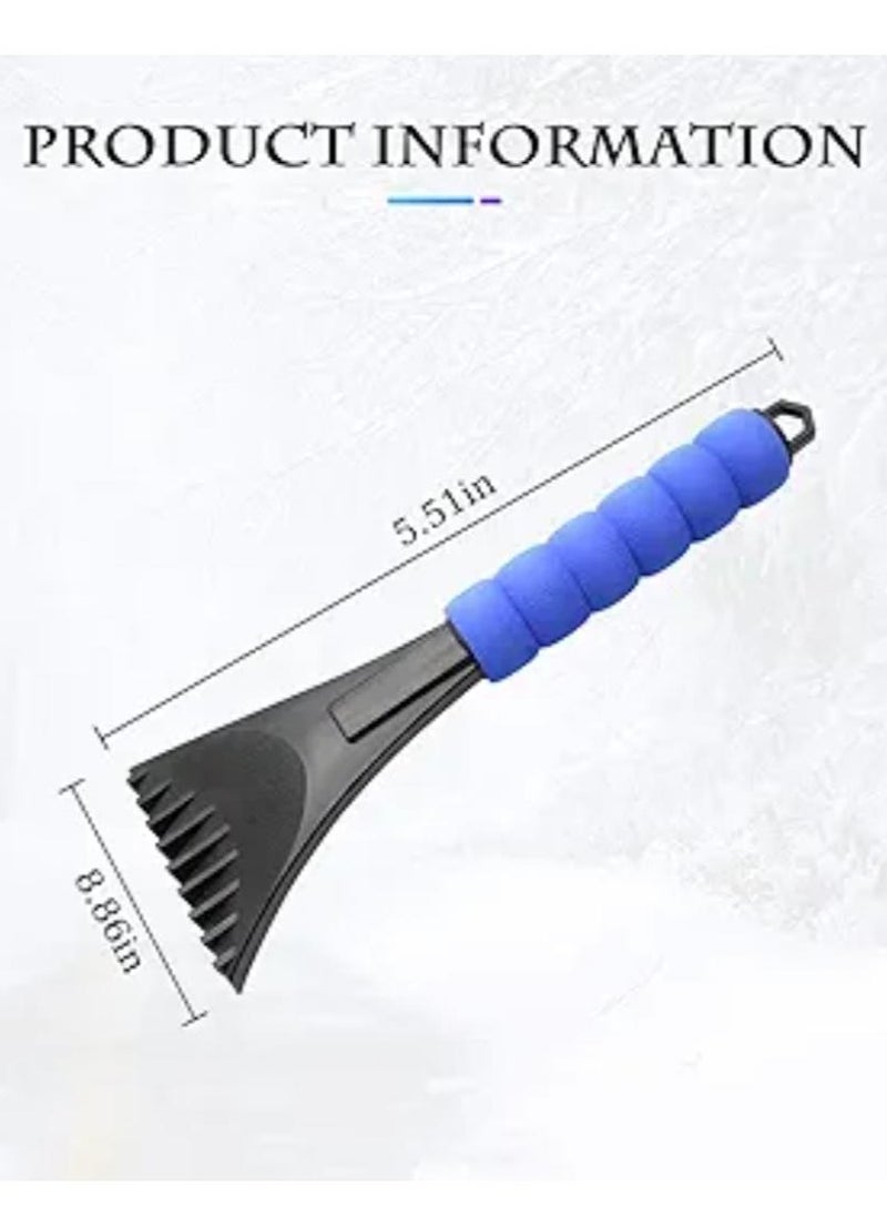 HL - Ice Scraper for Car Windshield and Window, Auto Snow Removal with Foam Handle, No Scratch Cleaning Tool Remove Frost and Snow, Car Winter Exterior Accessories Universal for Truck, SUV, Home (Blue) - Image 1