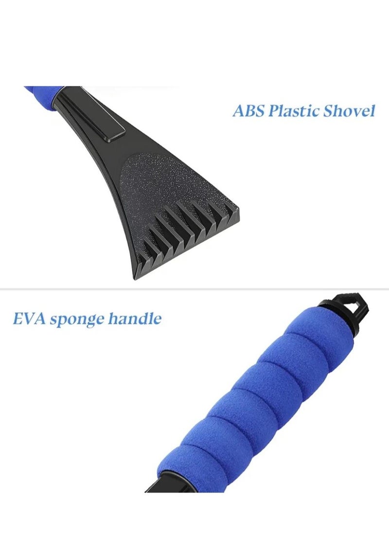 HL - Ice Scraper for Car Windshield and Window, Auto Snow Removal with Foam Handle, No Scratch Cleaning Tool Remove Frost and Snow, Car Winter Exterior Accessories Universal for Truck, SUV, Home (Blue) - Image 1