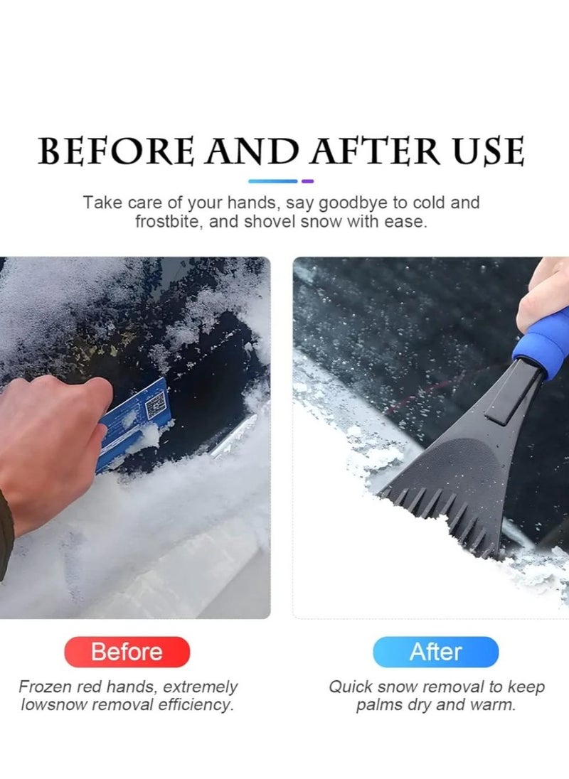 HL - Ice Scraper for Car Windshield and Window, Auto Snow Removal with Foam Handle, No Scratch Cleaning Tool Remove Frost and Snow, Car Winter Exterior Accessories Universal for Truck, SUV, Home (Blue) - Image 1