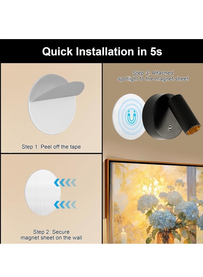 كشاف LED لاسلكي داخلي مع جهاز تحكم عن بعد، إضاءة داخلية تعمل ببطارية قابلة لإعادة الشحن، إضاءة صورة 3CCT للنباتات والصور والفنون الجدارية - Image 4
