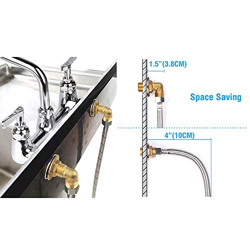 KWODE Commercial Wall Mount Faucet Installation Kit, Wall Mount Kitchen Faucet Backsplash Mount Set for Stainless Steel Commercial Kitchen Prep & Utility Sink - Image 5