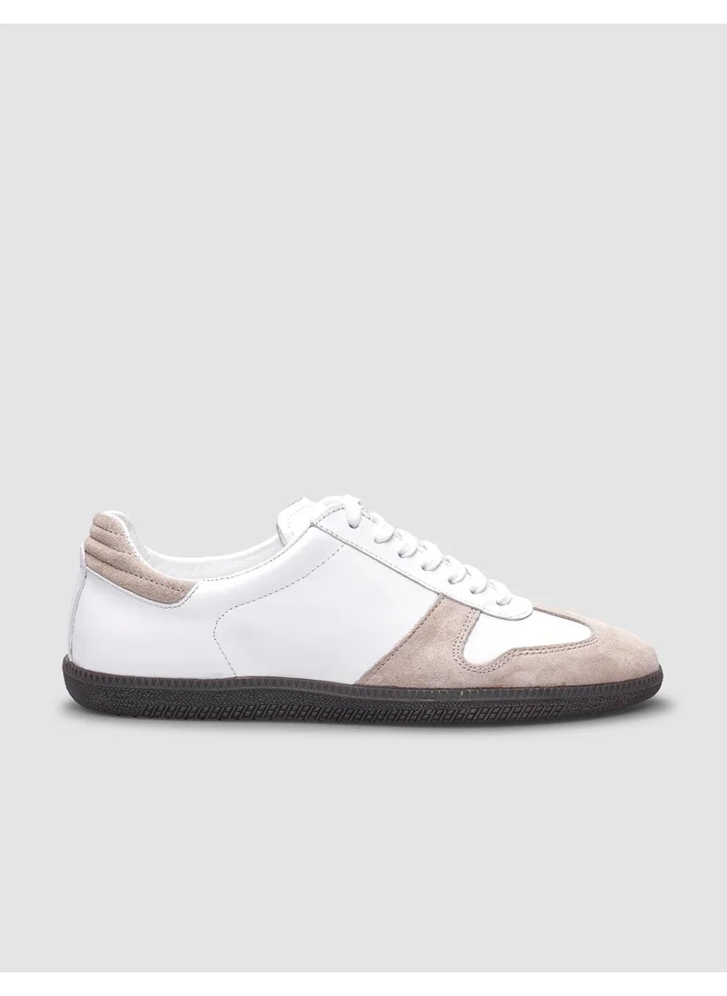 Cabani Leather White Lace-up Women's Sports Shoes