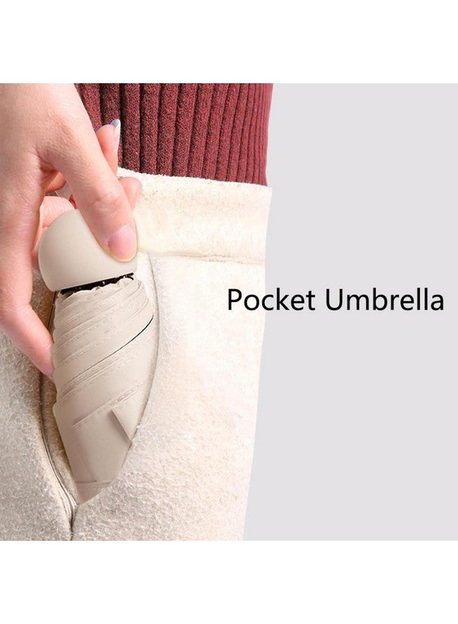 Alexvyan Mini Umbrella With Case For Men & Women (Manual Open) Compact Travelling Umbrella, Polyester & Uv Protection Fabric For Summer/Anti-Slip Handle- Use In Rain & Summer- 6 Frame (Beige) - Image 5