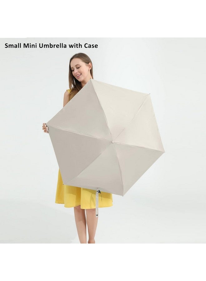 Alexvyan Mini Umbrella With Case For Men & Women (Manual Open) Compact Travelling Umbrella, Polyester & Uv Protection Fabric For Summer/Anti-Slip Handle- Use In Rain & Summer- 6 Frame (Beige) - Image 3