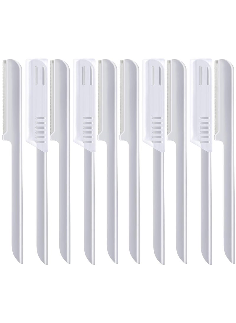 Mudder 10 Pieces Eyebrow Razor for Women Facial Shaver Razor Brow Shaper Eyebrow Trimmer Dermaplaner Shaping Tool with Cover Silver 