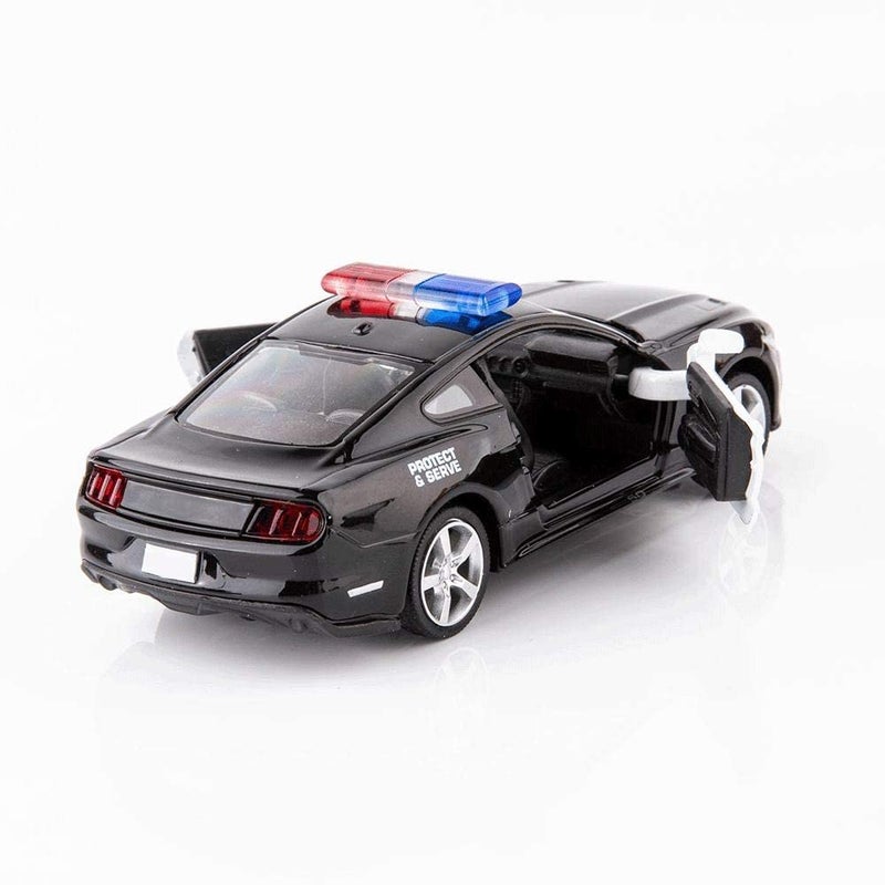 BDTCTK 1/36 Compatible for Ford Mustang GT Police Car Model Zinc Alloy Die-Cast Pull Back Vehicles Kid Toys for Boy Girl Gift (Black) - Image 4