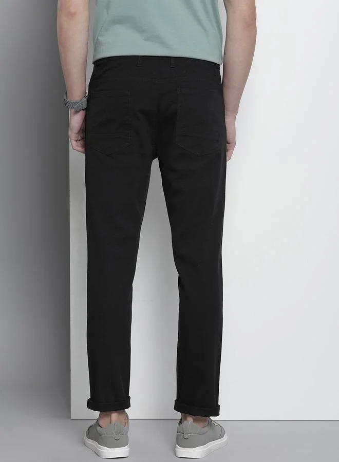 The Indian Garage Co  Men Black Slim Fit Chino Pants for Men | Best Price UAE