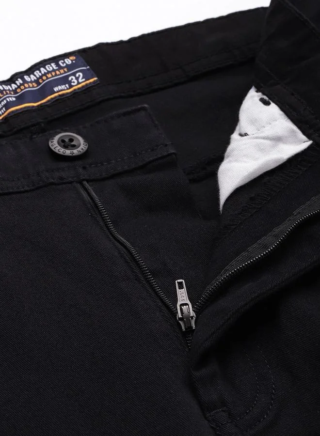 The Indian Garage Co  Men Black Slim Fit Chino Pants for Men | Best Price UAE