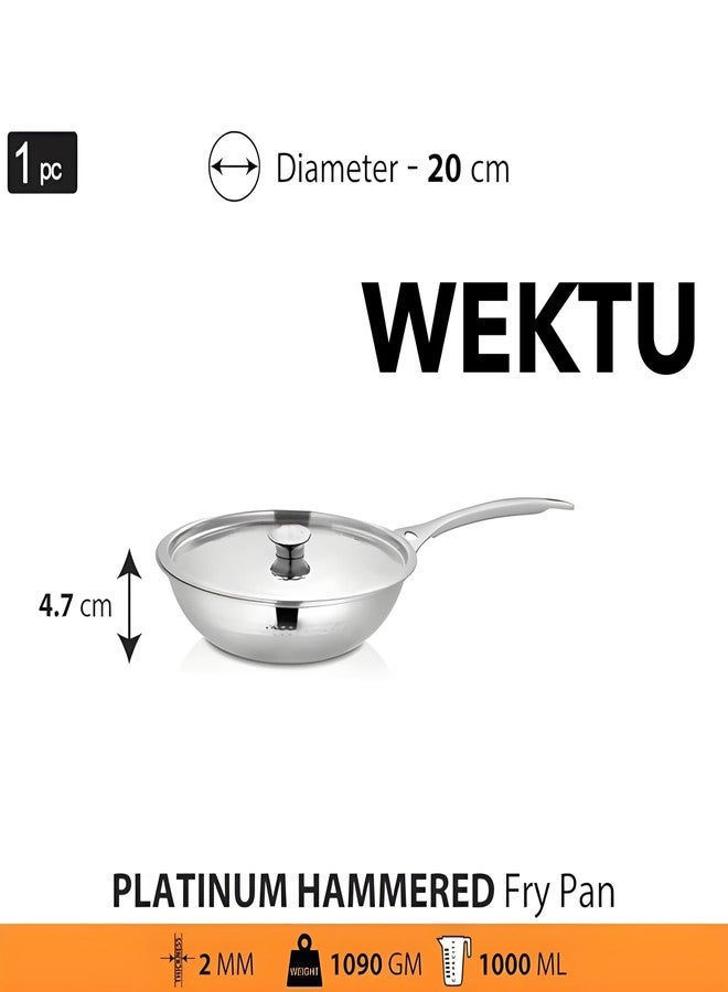 WEKTU Hammer FRYPAN Fry Pan with Lid 20 cm Diameter 1.25 L Capacity - Image 2