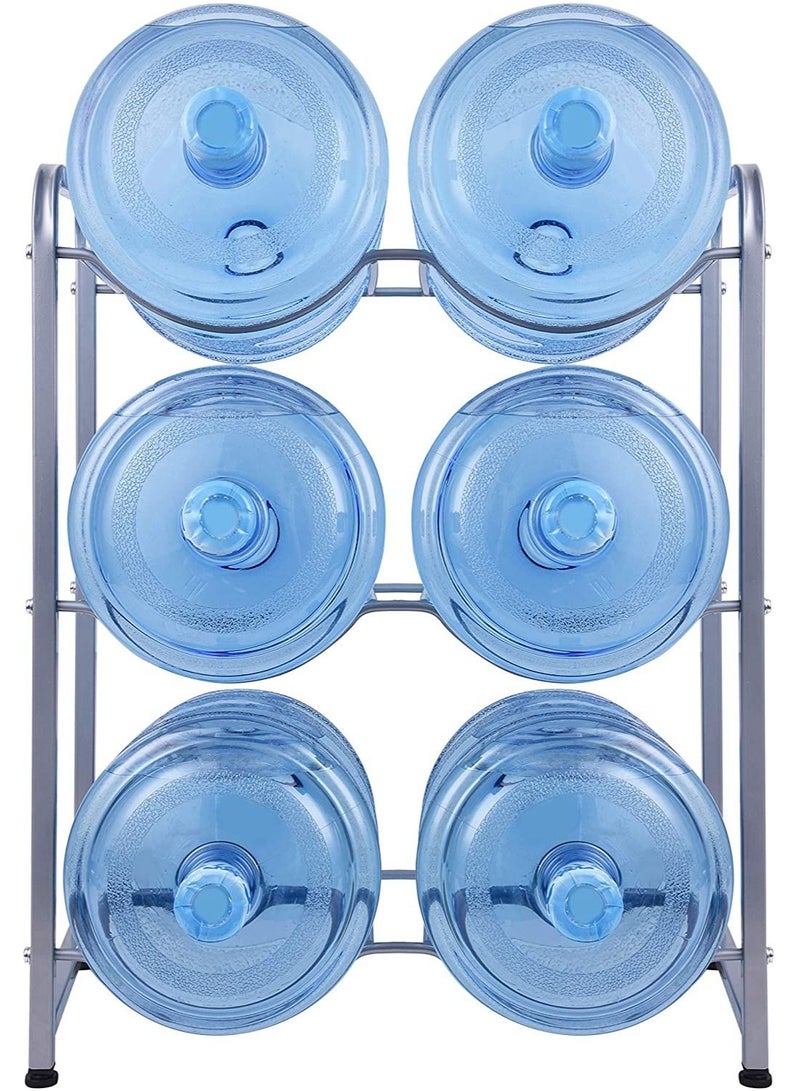 DubaiGallery 5 Gallon Water Cooler Jug Rack for 6 Bottles, 3-Tier Detachable Water Bottle Holder Heavy Duty Q235 Carbon Steel Water Jug Organizer with Floor Protection for Kitchen Office Home - Image 3