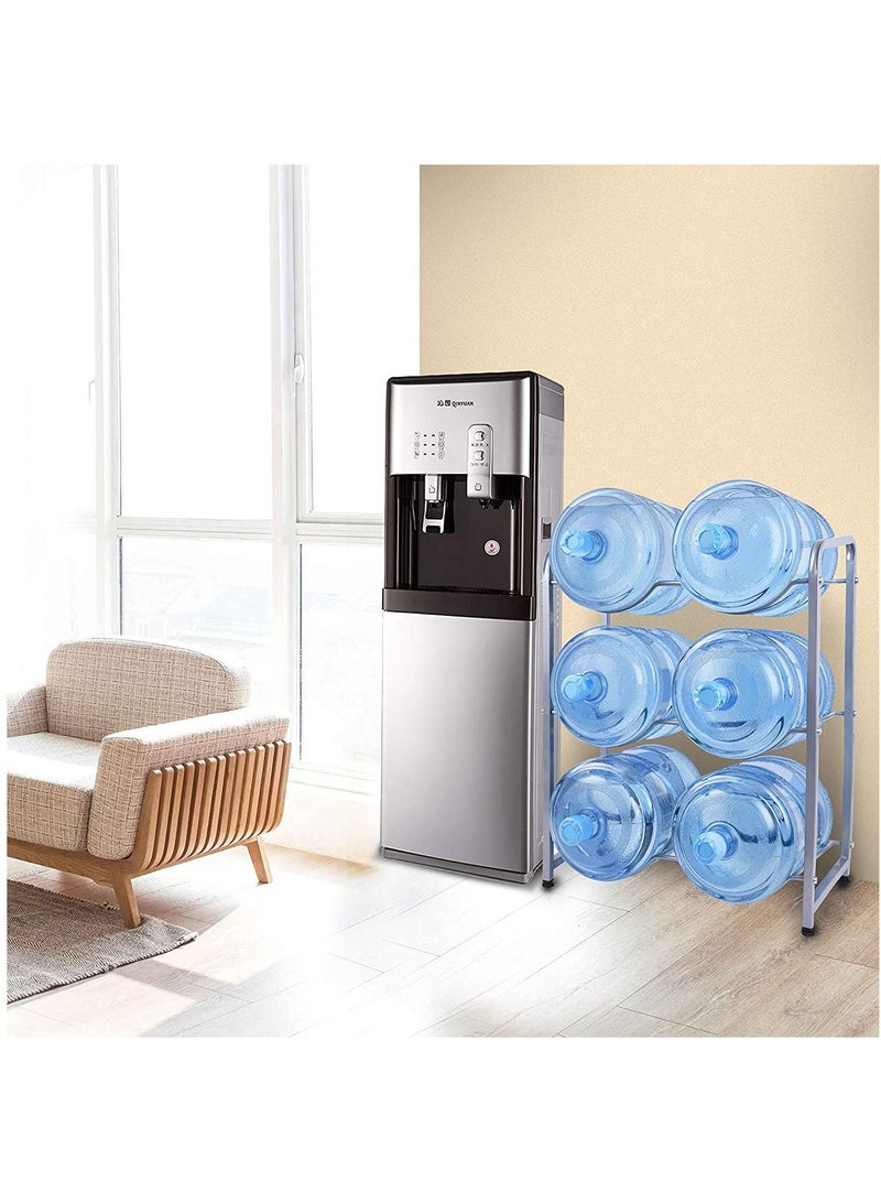 DubaiGallery 5 Gallon Water Cooler Jug Rack for 6 Bottles, 3-Tier Detachable Water Bottle Holder Heavy Duty Q235 Carbon Steel Water Jug Organizer with Floor Protection for Kitchen Office Home - Image 4