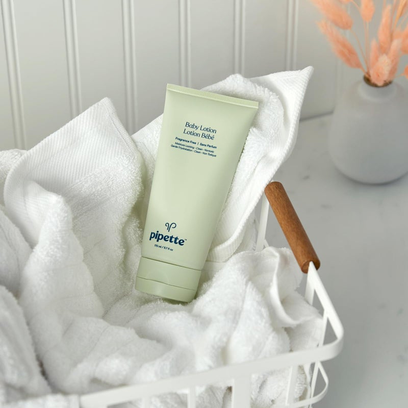 Pipette Baby Lotion - New & Improved Formula, Hydration & Natural Moisture of Baby's Delicate Skin, Renewable Plant-Derived Squalane, Rose + Geranium Aroma, 5.7 fl oz - Image 5