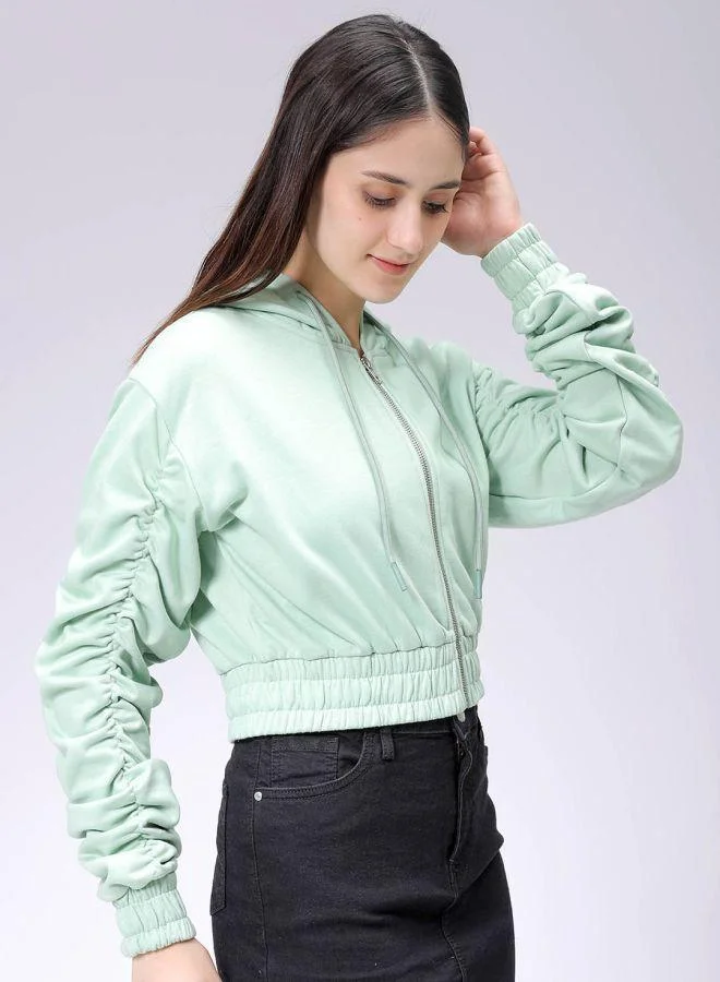 Freehand  Women Relaxed Fit Solid Front Open Sweatshirt for Women | Best Price UAE
