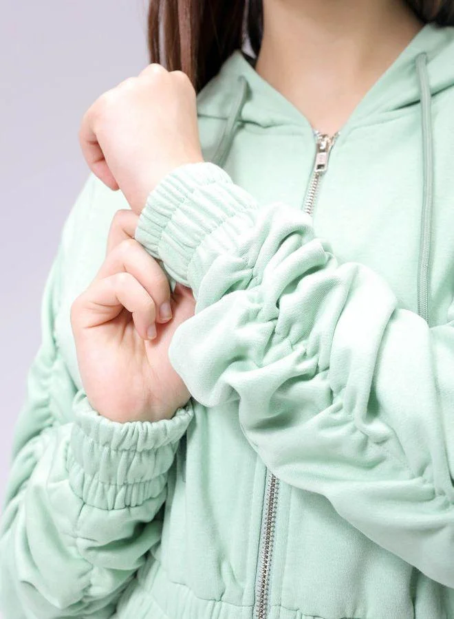 Freehand  Women Relaxed Fit Solid Front Open Sweatshirt for Women | Best Price UAE