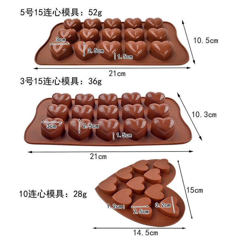 general Silicone Heart Shaped Chocolate Candy Baking Mold DIY Ice Tray Resin Craft - Image 3