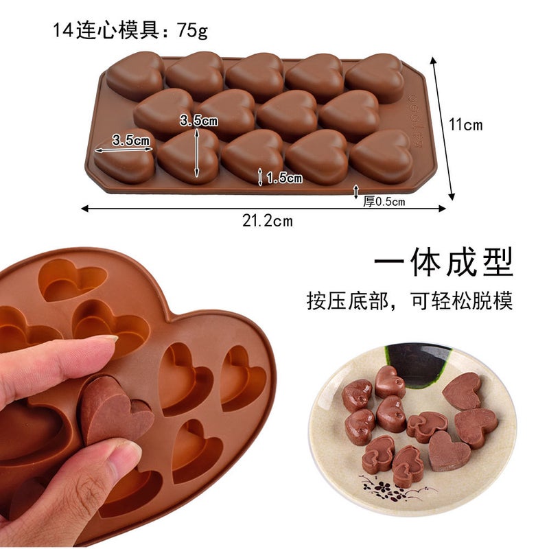 general Silicone Heart Shaped Chocolate Candy Baking Mold DIY Ice Tray Resin Craft - Image 5