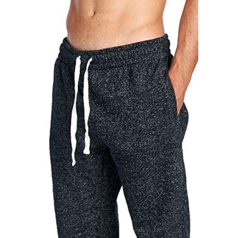 PROGO USA mens Sweatpants for casual wear, cotton blend fabric, black color, soft and comfortable - Image 5