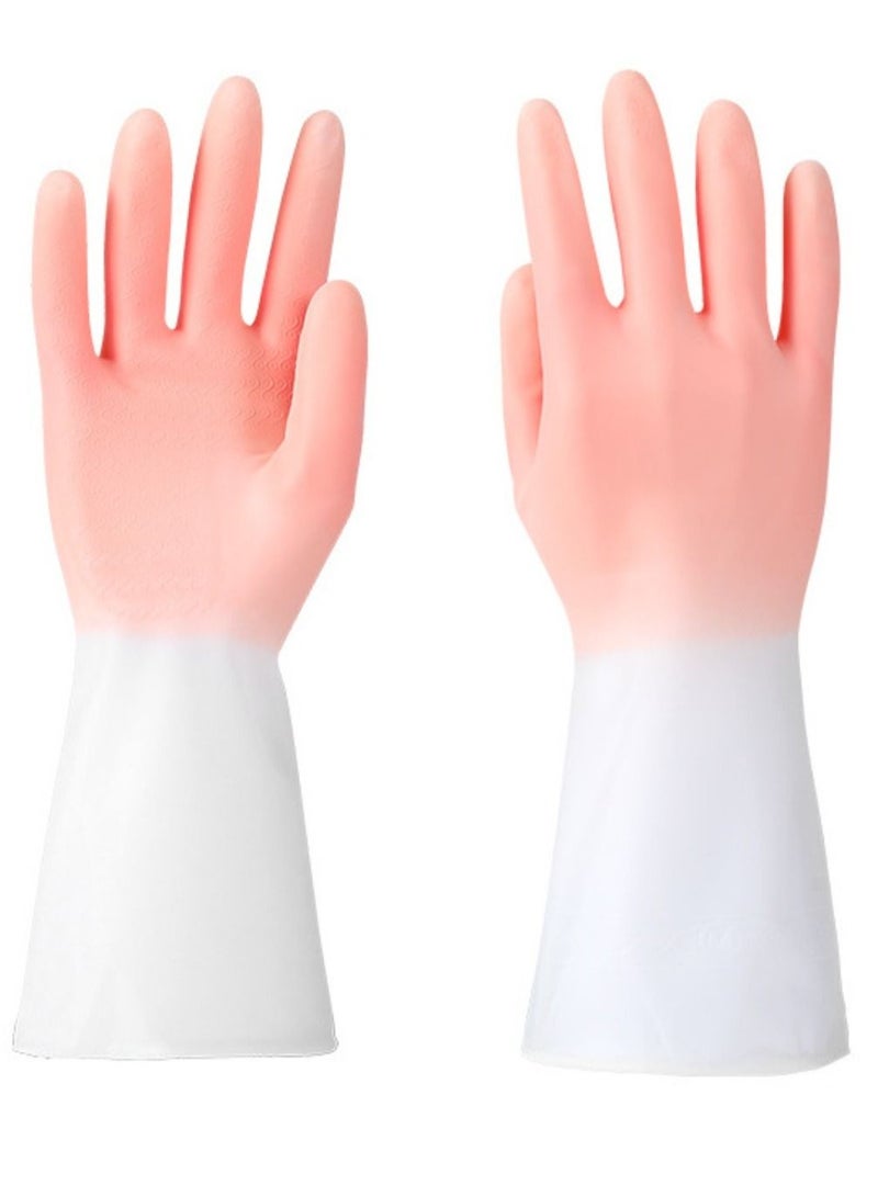 Mei Lifestyle Pair Of Reusable Water-Proof Gloves For Kitchen And Cleaning Households Made With High Quality Rubber  - Image 2