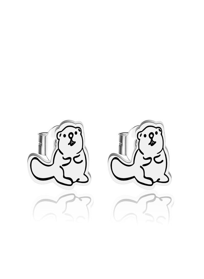 OKEYCH Beaver Lover Gift Beaver Stud Earrings Who Love Beaver Jewelry Beaver Merch (Beaver Stud E) - Image 1