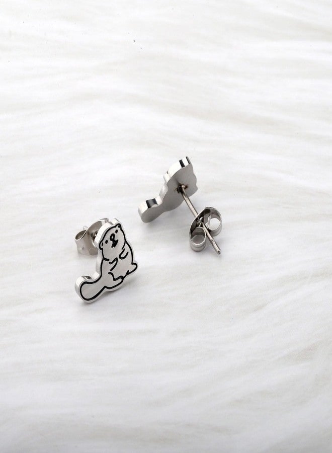 OKEYCH Beaver Lover Gift Beaver Stud Earrings Who Love Beaver Jewelry Beaver Merch (Beaver Stud E) - Image 2