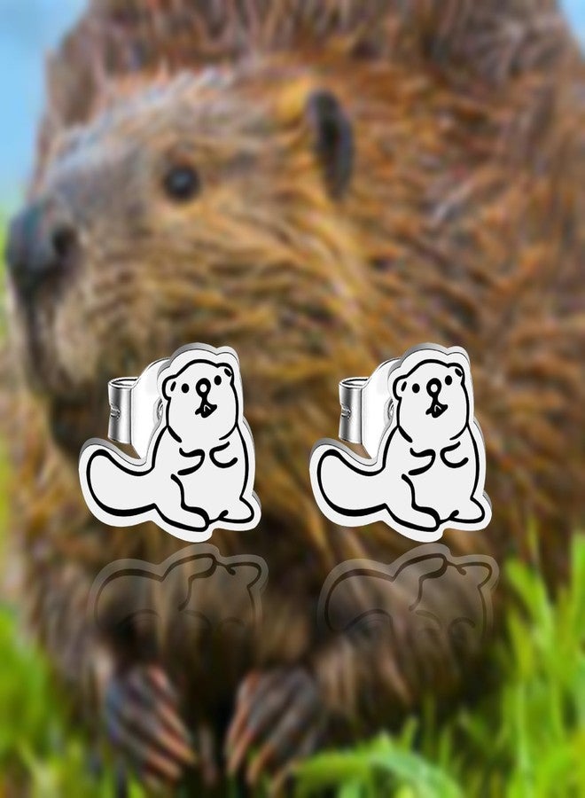 OKEYCH Beaver Lover Gift Beaver Stud Earrings Who Love Beaver Jewelry Beaver Merch (Beaver Stud E) - Image 4