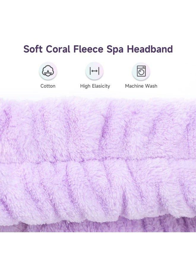 WSYUB Spa Headband, 8Pcs Makeup headband,Headband for Washing Face, Shower Skin Care Fluffy Spa Headband for Woman Girl Teens Slumber Party Supplies - Image 5
