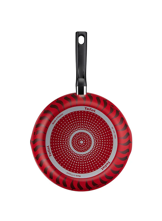 Tefal G6 Tempo Flame Tempo Flame Non-Stick Wokpan With Thermo Signal Red/Black