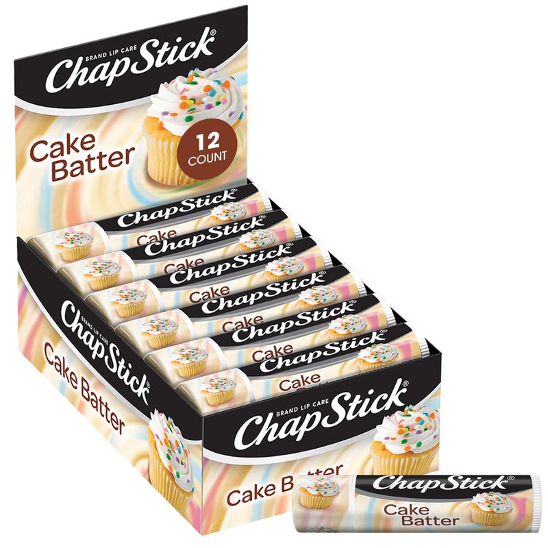 ChapStick Lip Moisturizer Cake Batter 12Pack  Bulk Lip Balm Irresistible  Sweet 015 Oz Ea